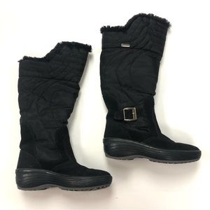 Pajar black quilted faux fur lined tall winter snow boot Size 38